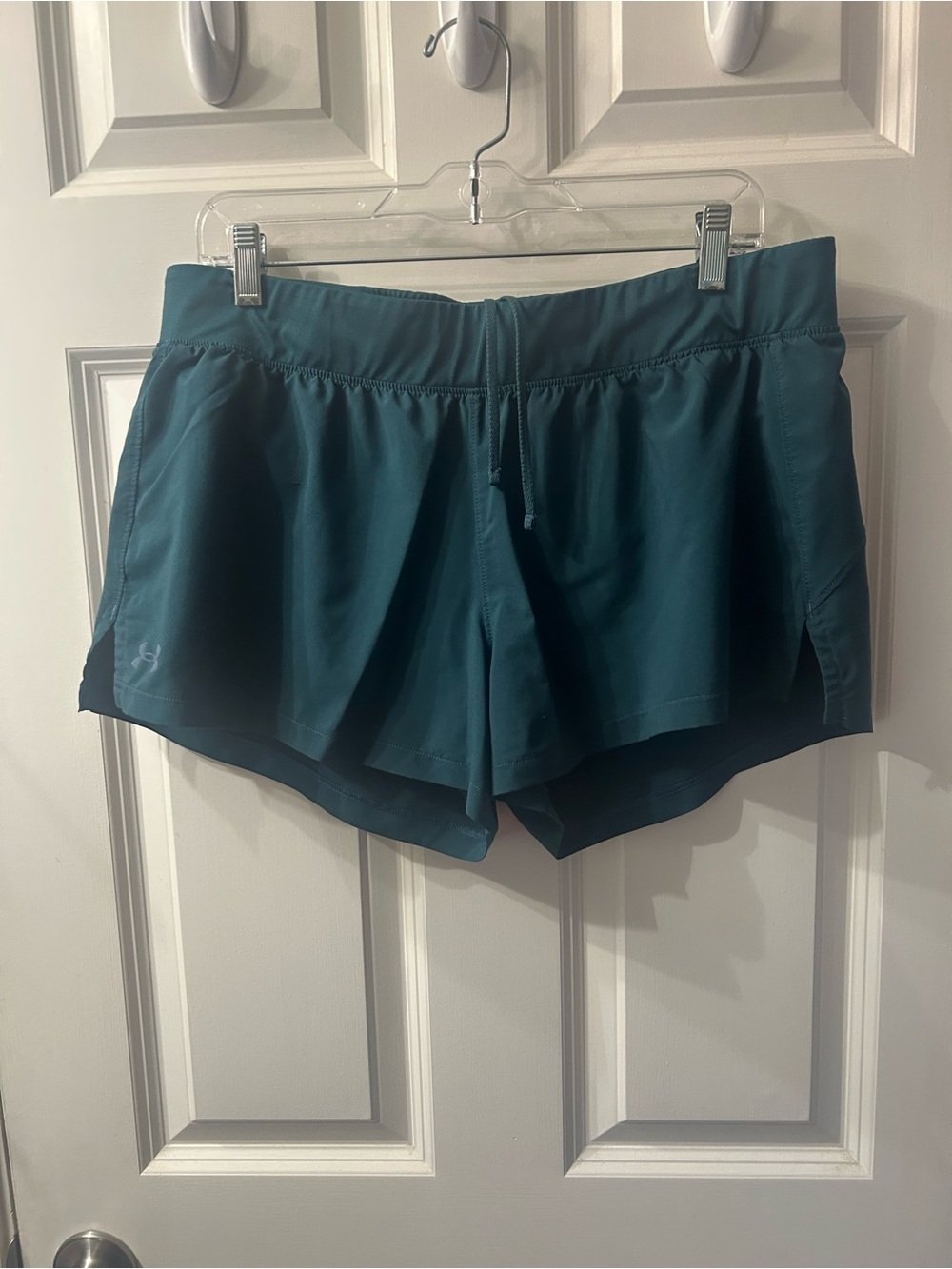 Under Armour Teal Athletic Running Shorts - Women's “go all day” athletic shirts